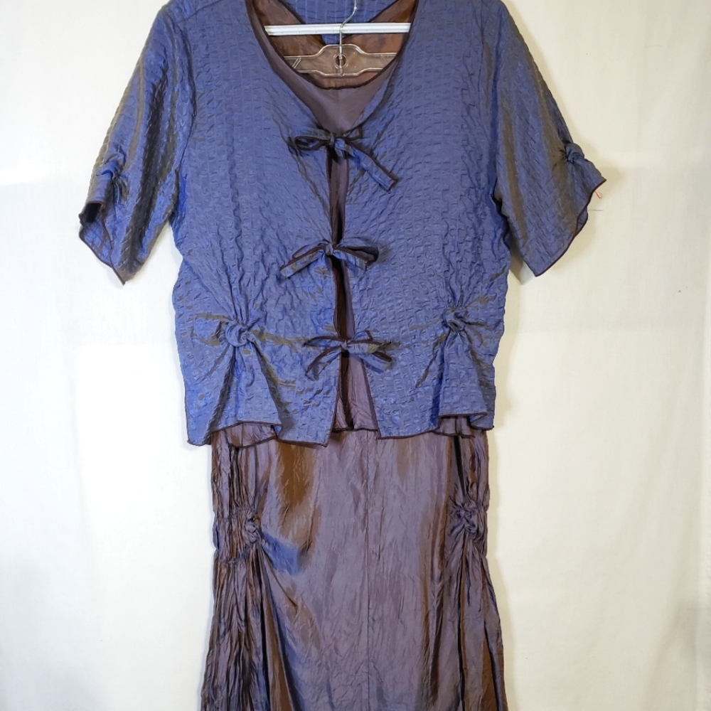 Hanna For La Journee 3-Piece Women's Blazer Top Skirt Set Size 2